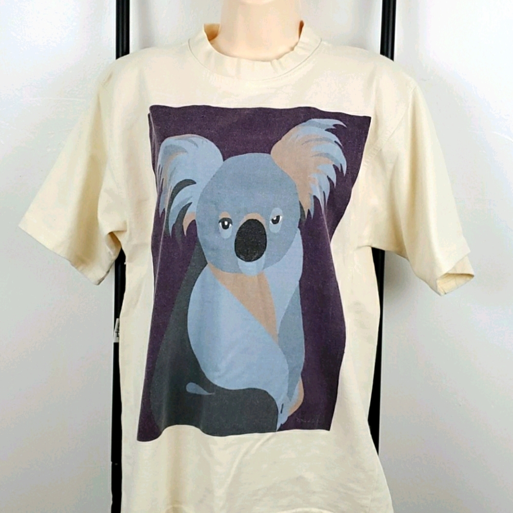 Stewart Merrett koala graphic top t-shirt cotton size S